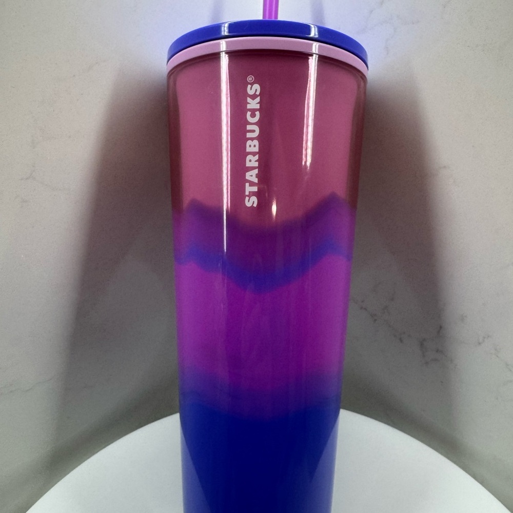 Starbucks Summer 2021 Wave Pink Purple Blue 24 oz Venti Cold Cup Tumbler NEW